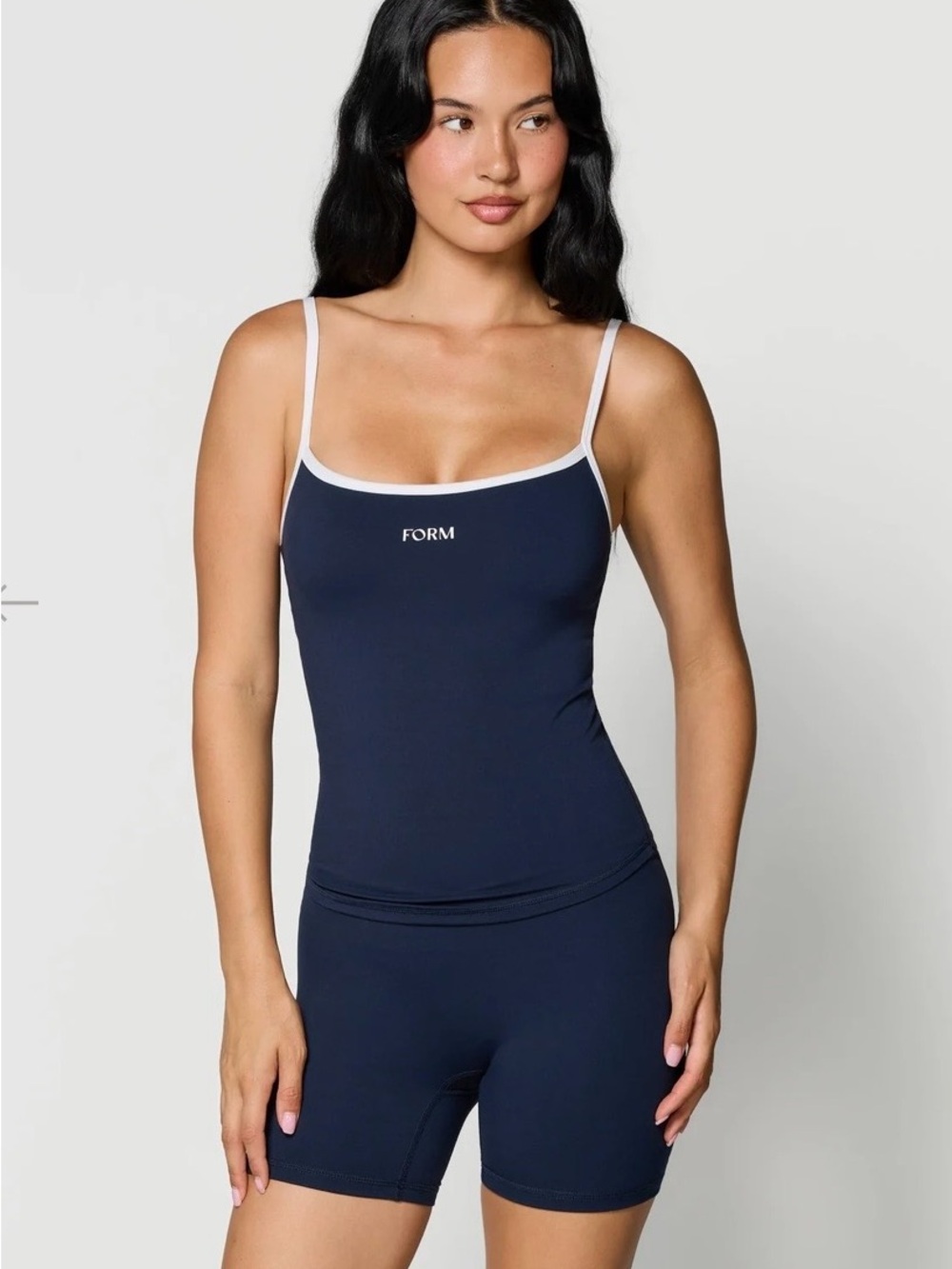 FORM Navy Slim-Fit Tank with White Trim